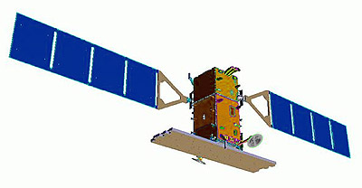 Dibujo 3D de un satélite CSG de Thales Alenia